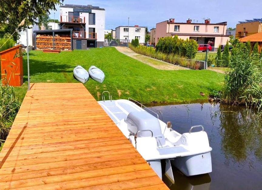 4Jeziora - Prywatny Dostep Do Rzeki, Pomost, Ogrodem, Wiata Grillowa, Rowerek Wodny, Kajaki I Sup W Cenie, Parking, Psiaki Dozwolone Iława Kültér fotó